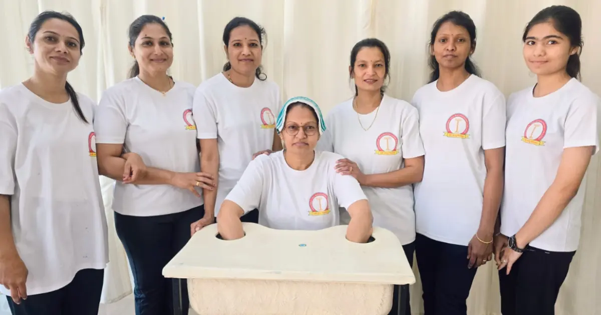 Students practicing meditation in Certificate Course in Yoga & Naturopathy